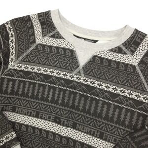 The North Face Sweater Womens Medium Gray‎ Fair Isle Raglan Pullover Crewneck